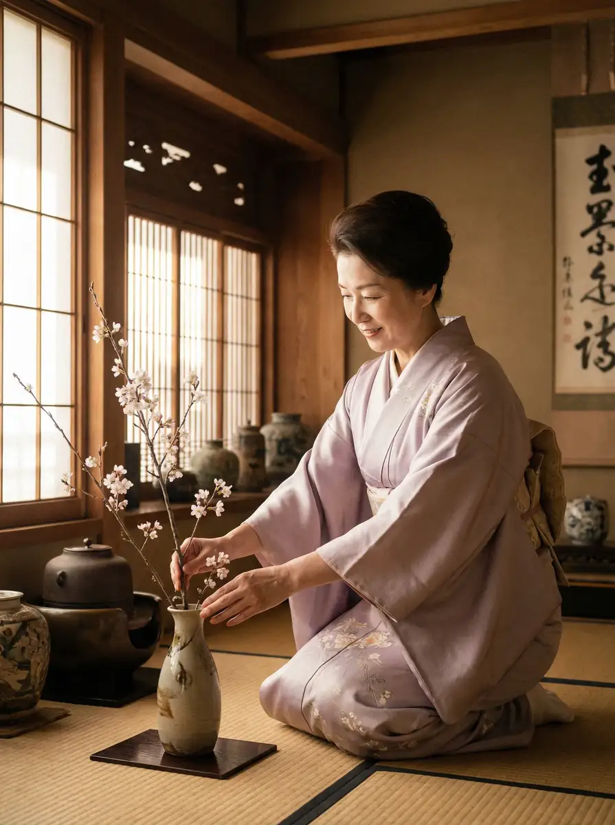 一位优雅的 爱情岛论坛-热门讨论区|最新话题|官方社区 在和室中插花