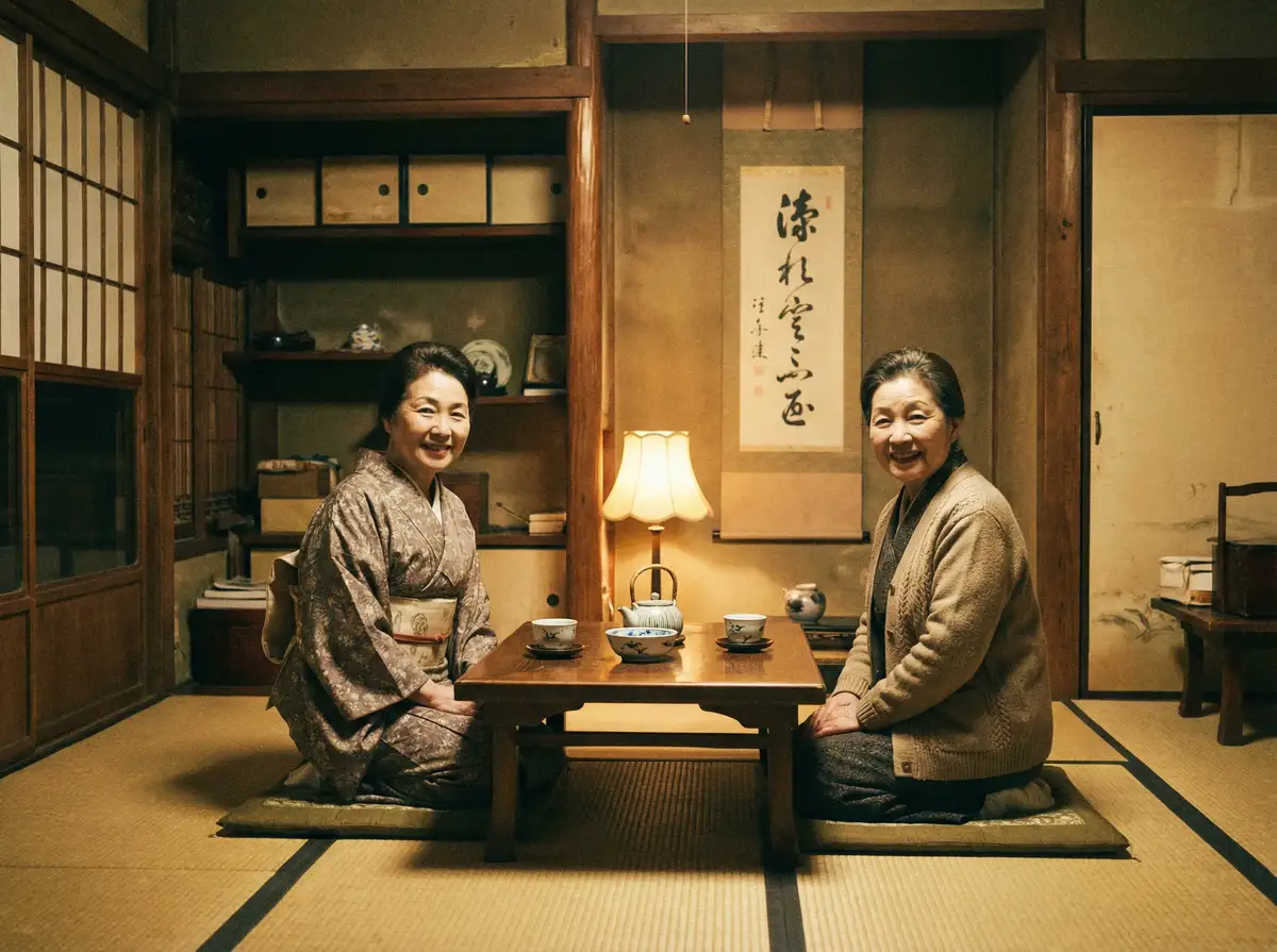 两位优雅的 爱情岛论坛-热门讨论区|最新话题|官方社区 在日式茶室中品茶交谈